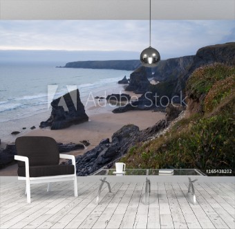 Picture of Bedtruthan Steps in Cornwall Sdengland